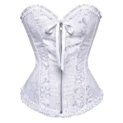 DISCOBOLE Corset Gothique Brocarde Blanc