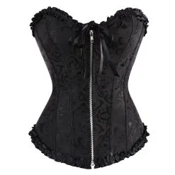 DISCOBOLE Corset Gothique Brocarde Noir