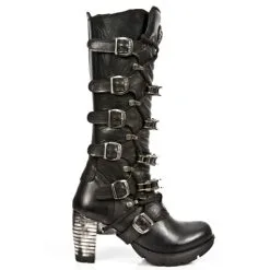 Bottes Cuir Noir NEW ROCK M.TR023-C1