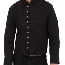 H&R London Veste Officier Noire 'black Commander'