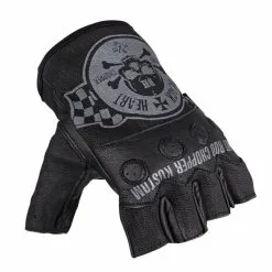 Paire De Gants Cuir Biker BLACK HEART