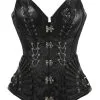DISCOBOLE Corset Gothique Brocarde Noir