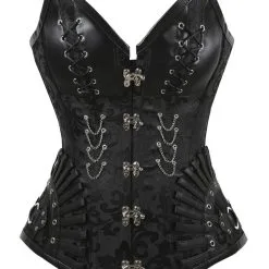 DISCOBOLE Corset Gothique Brocarde Noir