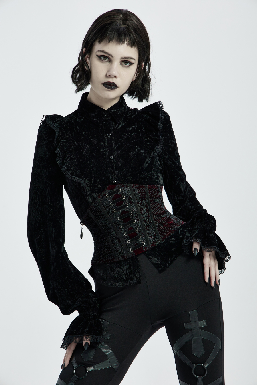 Serre-taille Romantique Bordeaux PUNK RAVE â Image 2