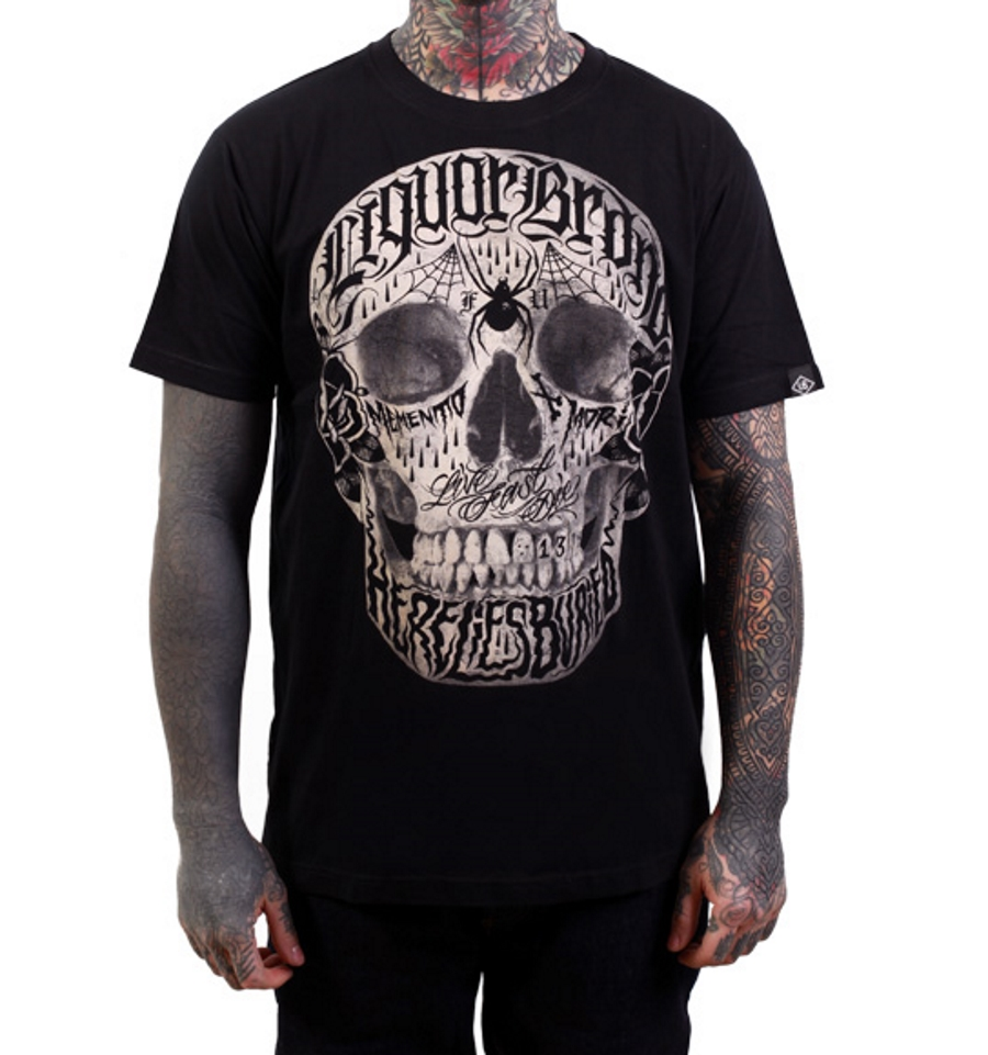 T-shirt LIQUOR BRAND 'live Fast Die'