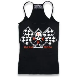 HOT ROD HELL CAT Top Noir HOTROD HELL CAT 'spade Flags'