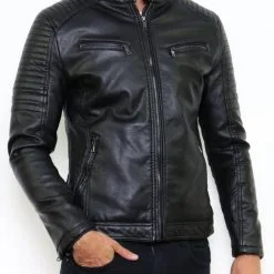 DISCOBOLE Blouson Rock En Simili Cuir