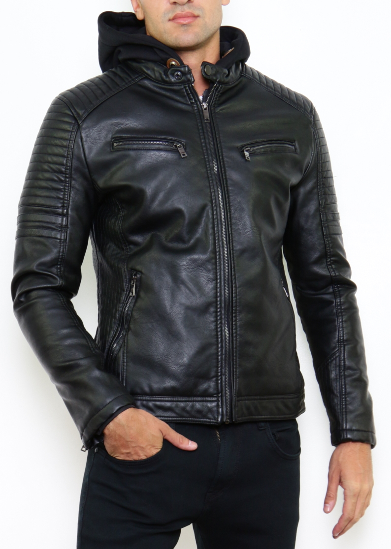 DISCOBOLE Blouson Rock En Simili Cuir