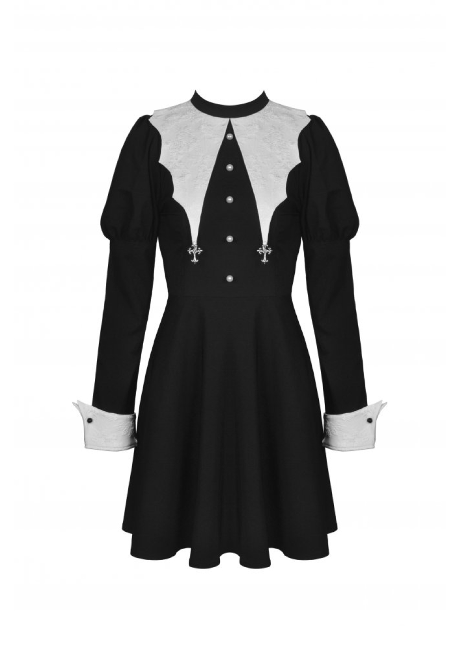 Robe Noire Et Blanche DARK IN LOVE 'bat' â Image 4