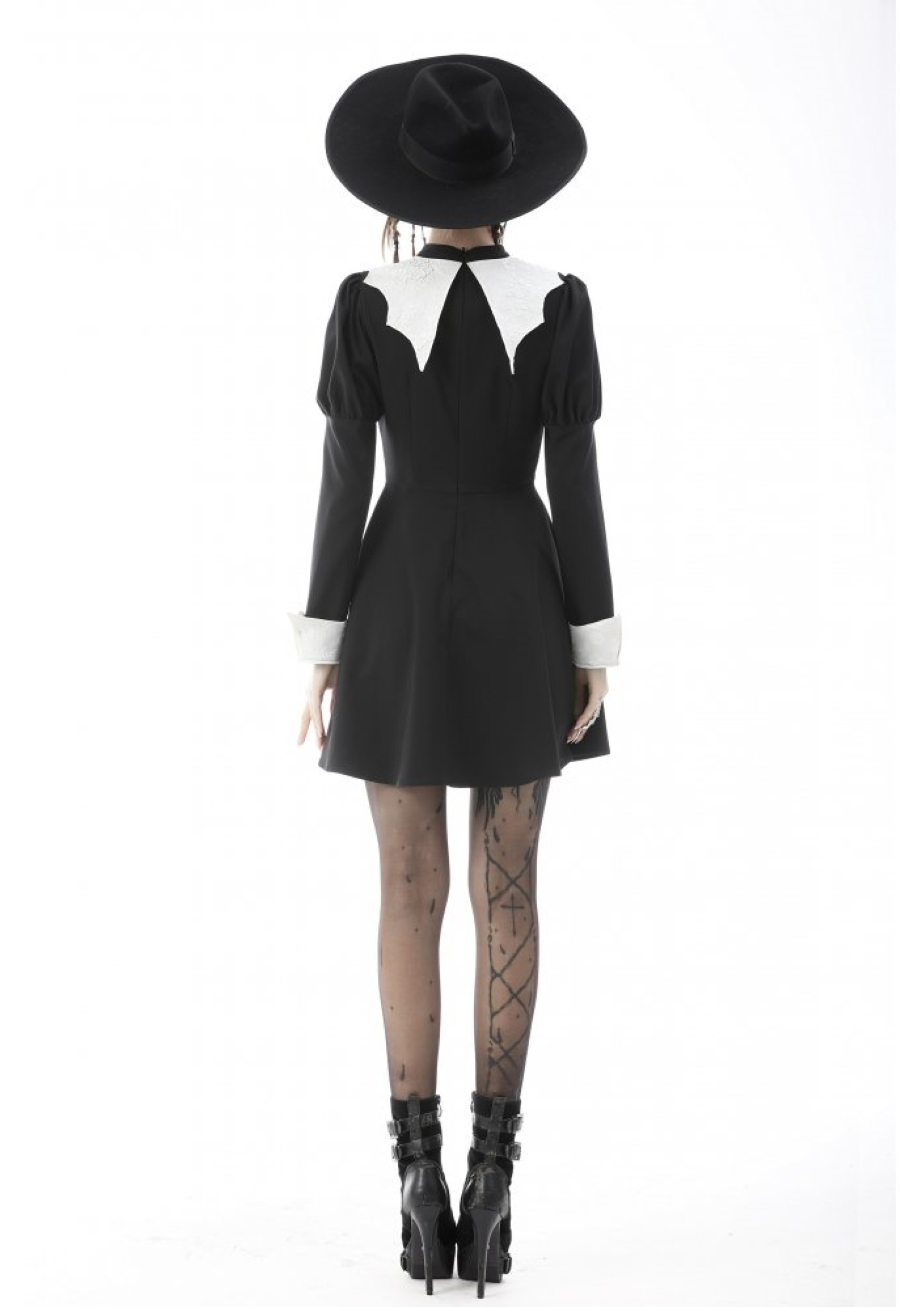 Robe Noire Et Blanche DARK IN LOVE 'bat' â Image 3