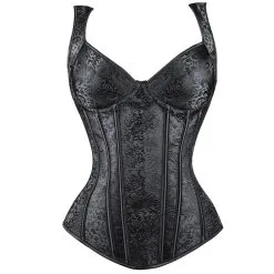 DISCOBOLE Bustier Gothique Brocarde Noir