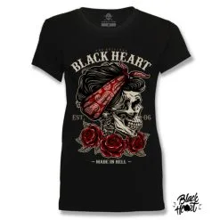 T-shirt Femme BLACK HEART 'baspin Up Skull'