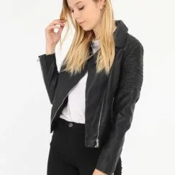 DISCOBOLE Perfecto Simili Cuir Noir