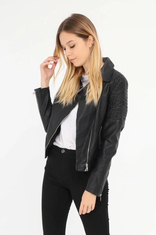 DISCOBOLE Perfecto Simili Cuir Noir