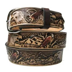 DISCOBOLE Ceinture Cuir Biker 'Big Eagle'