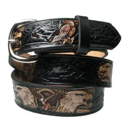 DISCOBOLE Ceinture Cuir Biker 'Big Eagle'