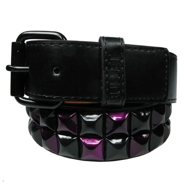 DISCOBOLE Ceinture Clous Pyramide Noir Et Violet