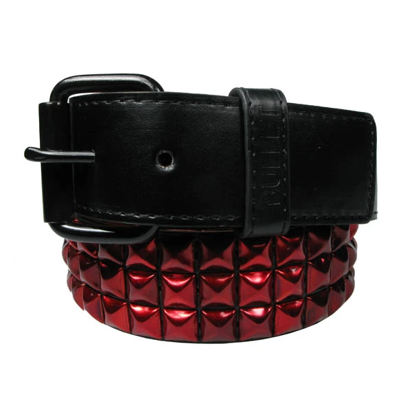 DISCOBOLE Ceinture Gothique Clous Pyramides Rouges