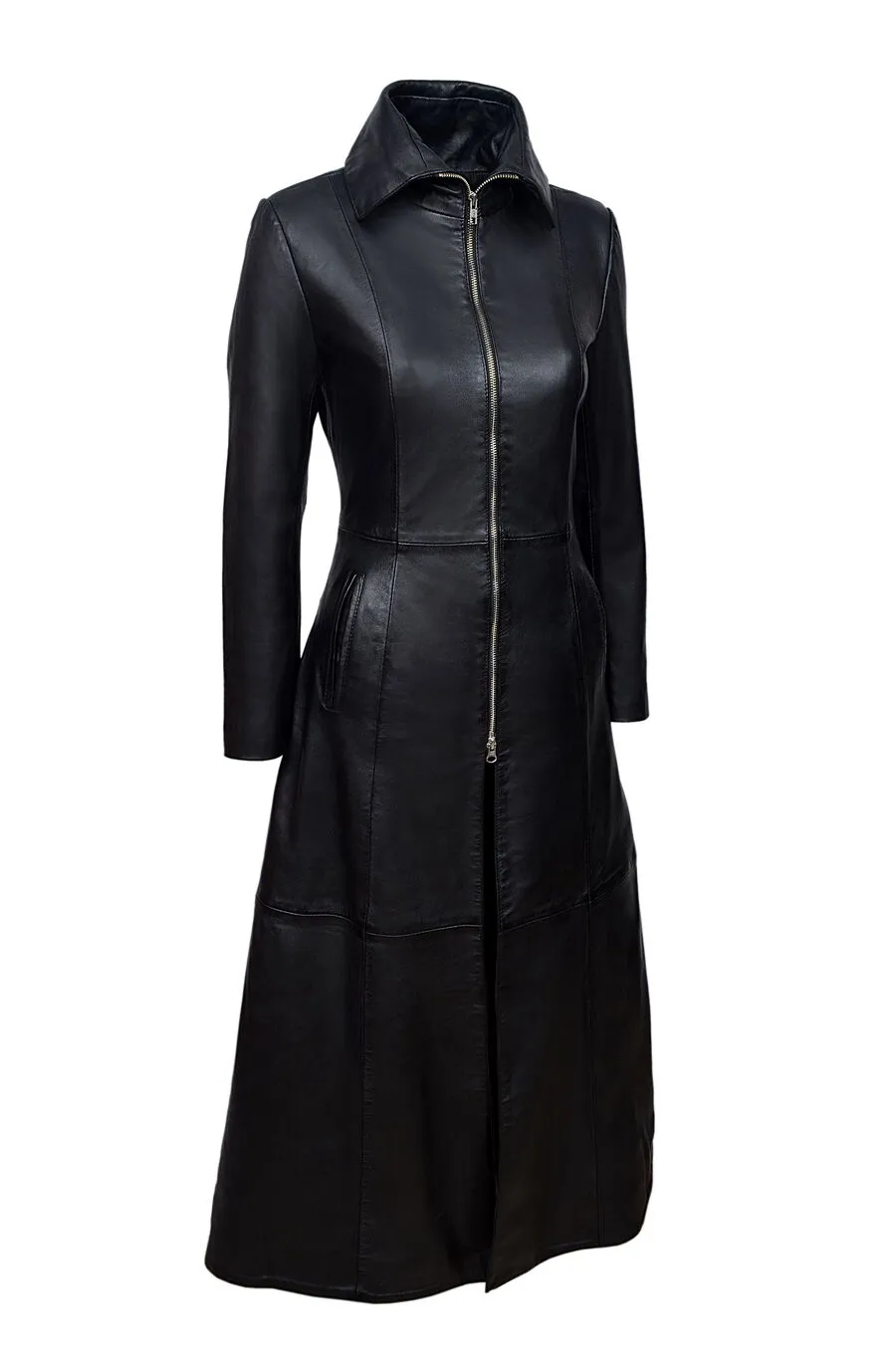 DISCOBOLE Long Manteau Cuir Gothique Vampire Femme â Image 5