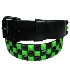 DISCOBOLE Ceinture Cloutée Verte Et Noire