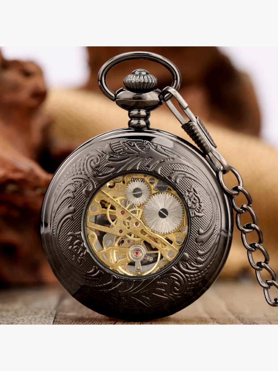 DISCOBOLE Montre à Gousset Steampunk édition Noire – Image 3