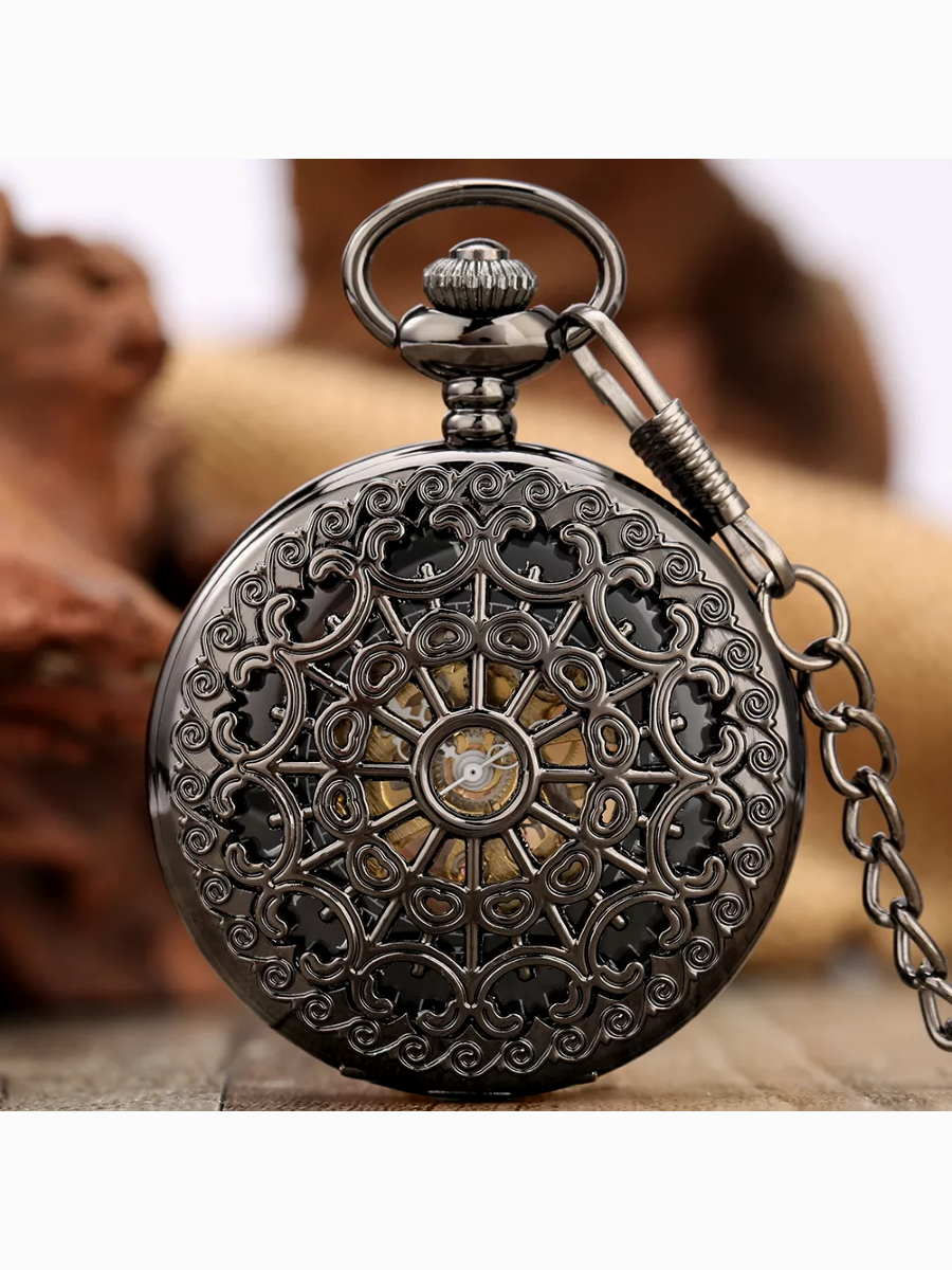 DISCOBOLE Montre à Gousset Steampunk édition Noire