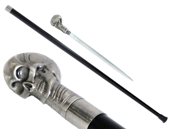 DISCOBOLE Canne Gothique Skull Avec épée Intégrée – Image 3