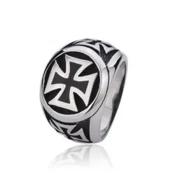 DISCOBOLE Bague Biker Croix De Fer