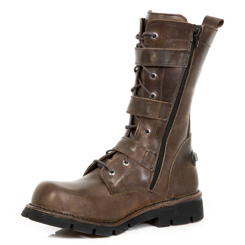 Bottes Cuir Marron New Rock M.710-C4 â Image 3