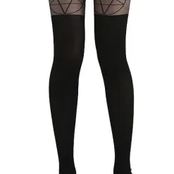 PAMELA MANN Collants Gothiques Opaques 'pentagramme'