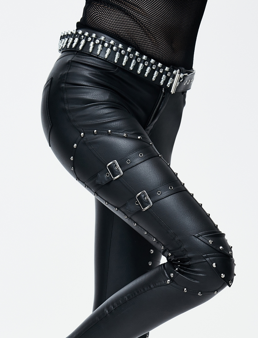 Pantalon Slim DEVIL FASHION Look Cuir â Image 6