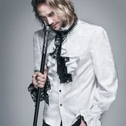 DEVIL FASHION Chemise Gothique Vampire Blanche
