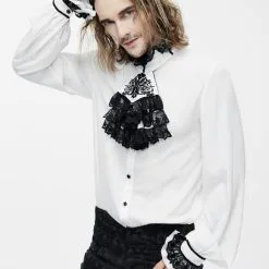 DEVIL FASHION Chemise Gothique Blanche à Jabot