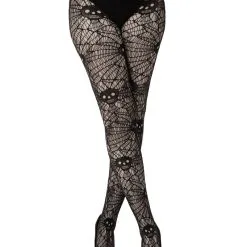 PAMELA MANN Collants Gothique 'skull & Web'