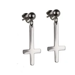 EtNox Paire De Boucles D'oreilles Croix Inversées