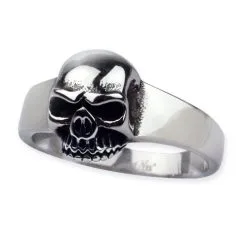 DISCOBOLE Bague Skull En Acier Inoxydable