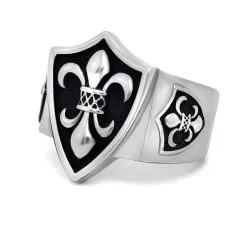 DISCOBOLE Bague Monarchique En Acier Inox