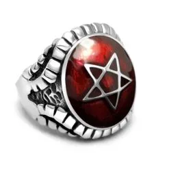 DISCOBOLE Bague Gothique Rouge