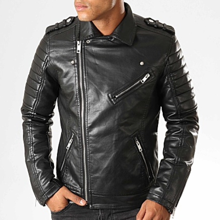DISCOBOLE Perfecto Homme En Simili Cuir Noir â Image 3