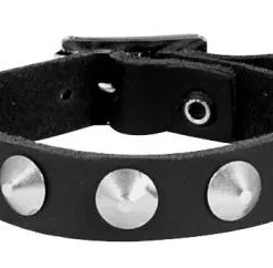 DISCOBOLE Bracelet Cuir Clouté Cône 1 Rang