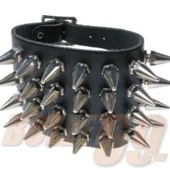 DISCOBOLE Bracelet Cuir Méga Spikes