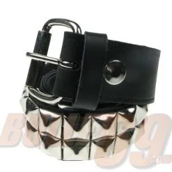 DISCOBOLE Ceinture Cuir 2 Rangs 'pyramide'
