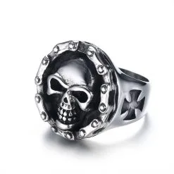 DISCOBOLE Bague Gothique Skull