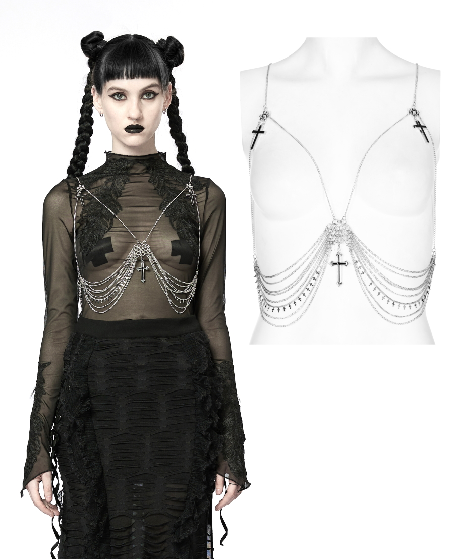 Collier PUNK RAVE 'gothic Cross'