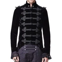 PUNK RAVE Veste Gothique Homme Queue De Pie 'baron Noir'